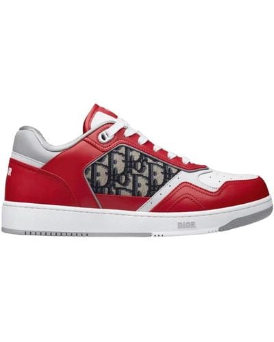 Dior Leder-sneaker mit ikonischem monogramm - Rot