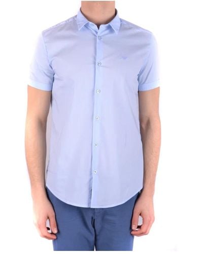 Armani Stilvolles kurzarmhemd für männer - Blau
