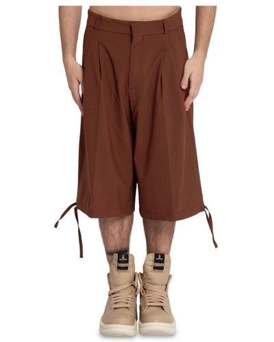 Bonsai Shorts in lana super larghi - Marrone