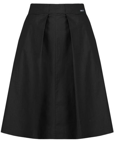 Bomboogie Midi skirt with waist pleats - Negro