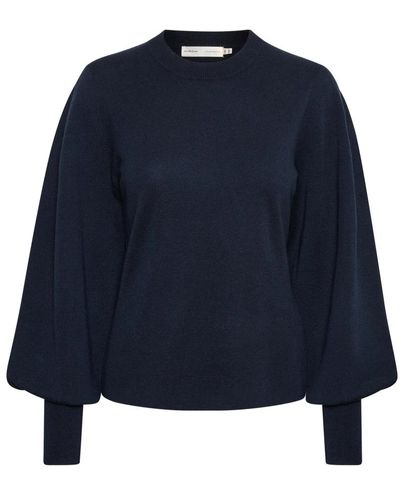 Inwear Marineblauer Puffärmel-Pullover