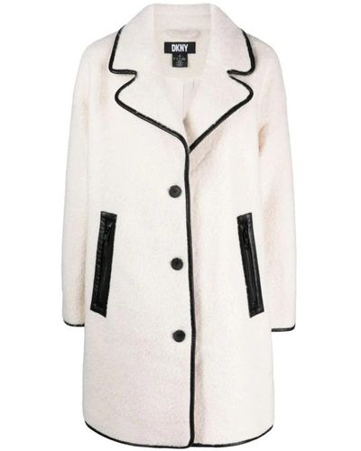 DKNY Single-Breasted Coats - Natural