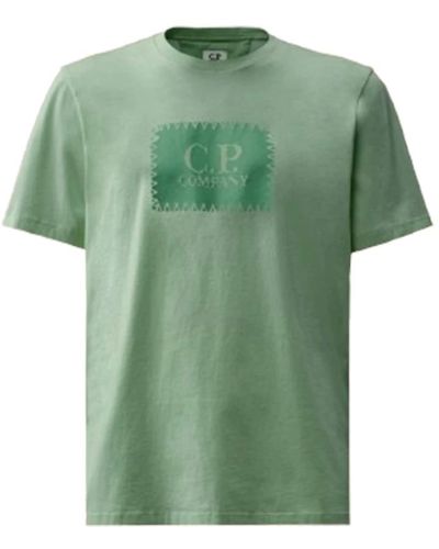 C.P. Company Jersey label style logo t-shirt - Grün
