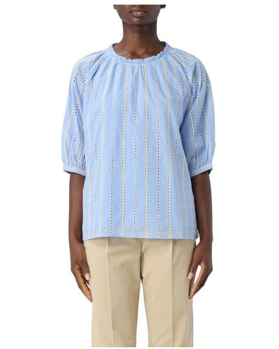 Woolrich Broderie anglaise bluse - Blau