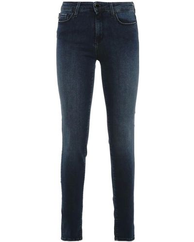 Love Moschino E Slim Fit Jeans mit Ausbleichung - Blau