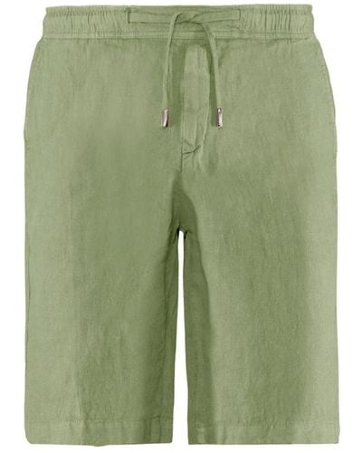 Bomboogie Bermuda chino in lino comfy fit - Verde