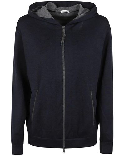Brunello Cucinelli Stylische hoodies für männer und frauen - Blau