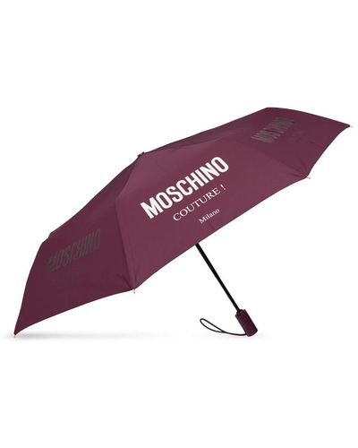 Moschino Ombrello con logo - Viola