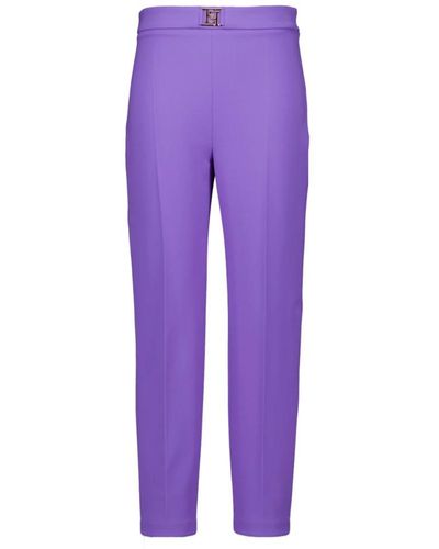 Elisabetta Franchi Slim-Fit Trousers - Purple