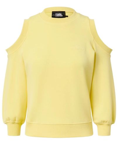 Karl Lagerfeld Modal-mix off-shoulder sweatshirt - Gelb