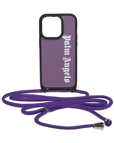 Palm Angels Violettes weißes classic logo iphone-hülle - Lila