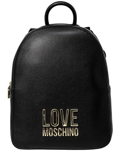 Love Moschino Schwarzer einfacher rucksack mit reißverschluss