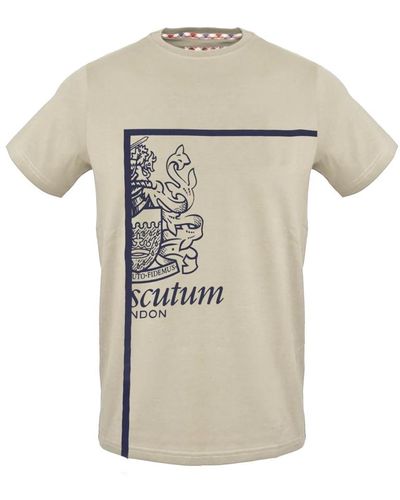 Aquascutum Logo detail baumwoll t-shirt - Natur