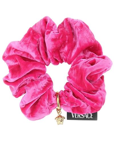 Versace Chenille scrunchie in fuchsia farbe - Pink