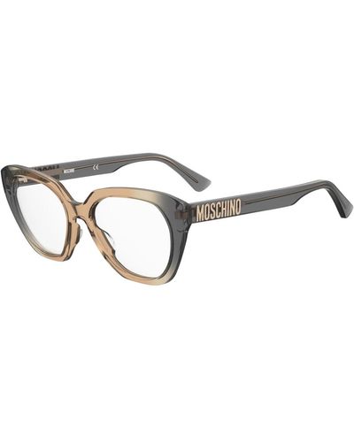 Moschino Monturas de gafas gris ocre sombreado - Metálico