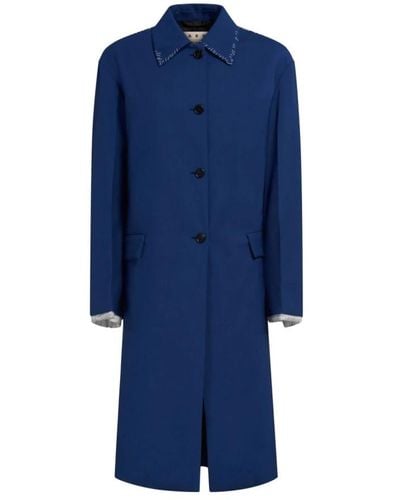 Marni Elegante cappotto in gabardine - Blu