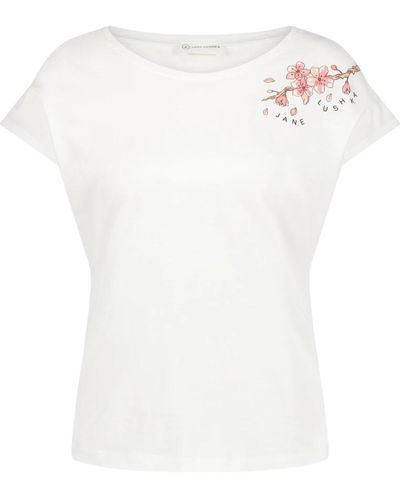 Jane Lushka Camiseta moderna de algodón orgánico - Blanco