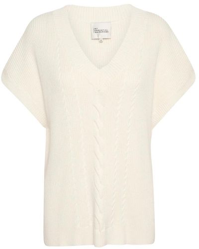 My Essential Wardrobe Knitwear > v-neck knitwear - Blanc