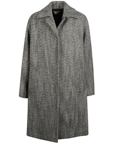 Bottega Veneta Single-Breasted Coats - Grey