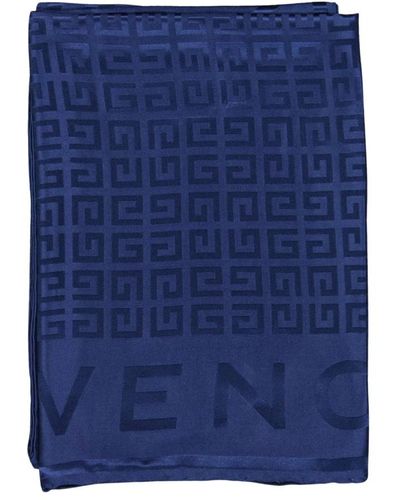 Givenchy Seidenschal mit 4g-logo-druck - Blau