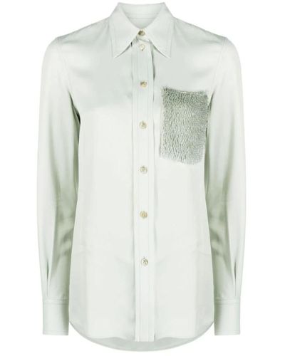 Lanvin Verziertes taschenhemd - Grau