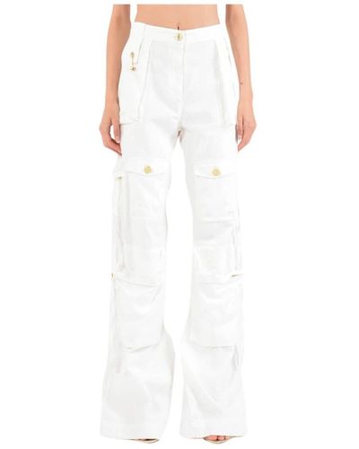 Elisabetta Franchi Trousers > wide trousers - Blanc
