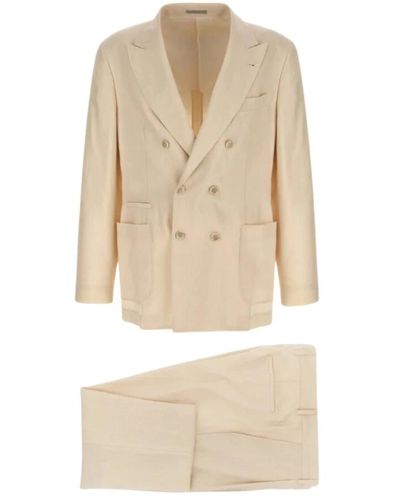 Brunello Cucinelli Double Breasted Suits - Natural