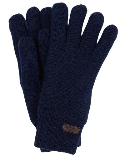 Barbour Weiche strickhandschuhe mit rippbündchen - Blau