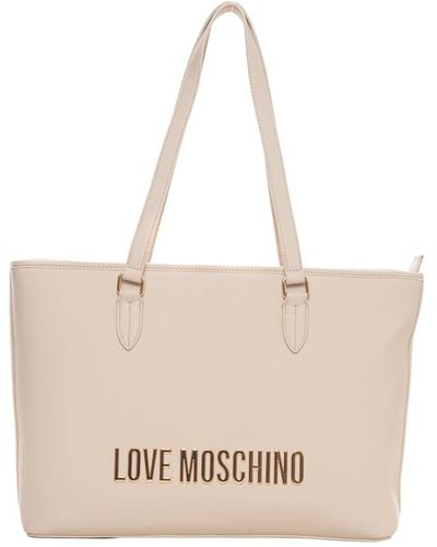 Love Moschino Logo shopper tasche - Natur