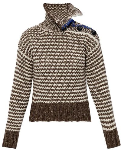 Bottega Veneta Turtleneck sweater with decorative knit - Braun