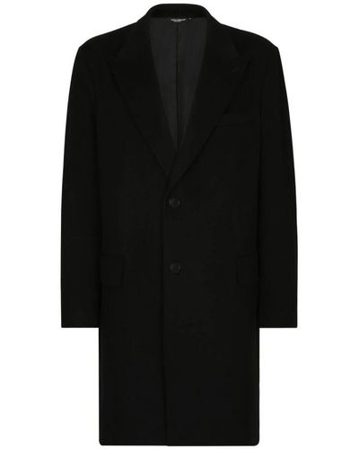 Dolce & Gabbana Single-Breasted Coats - Black