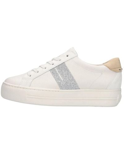 Paul Green Beige low-top sneakers mit glitzer - Weiß