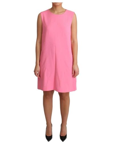 Dolce & Gabbana Shift Sleeveless Knee Length Dress - Pink