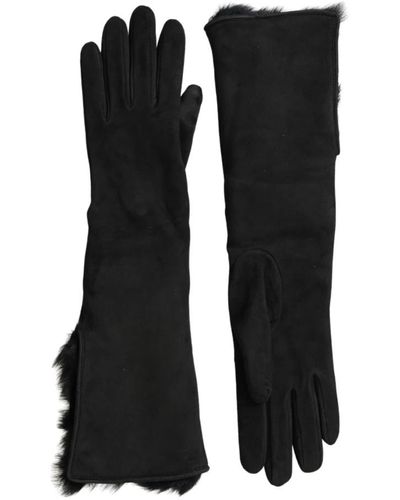 Dolce & Gabbana Lederpelz handschuhe mit kaschmirfutter - Schwarz