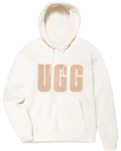 UGG ® Rey Fuzzy Hoodie mit Logo - Weiß