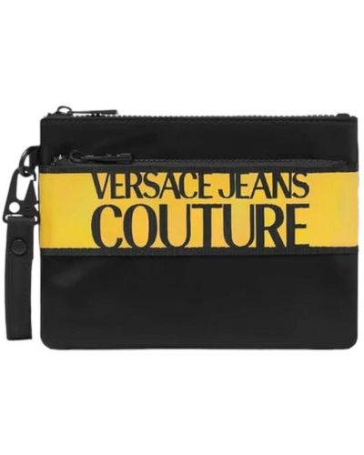 Versace Nylon pochette mit abnehmbarem handgelenkriemen - Schwarz