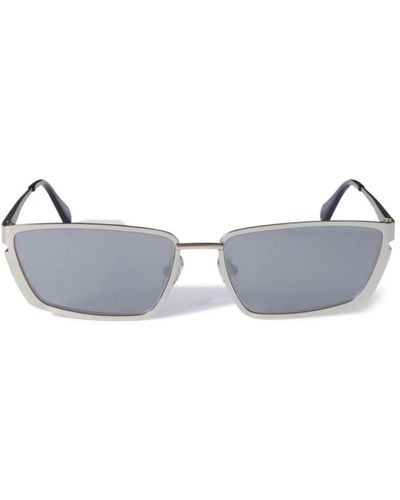 Off-White c/o Virgil Abloh Silberne sonnenbrille für den täglichen gebrauch - Blau