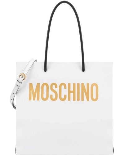 Moschino Bianco ss23 lederhandtasche - Mettallic