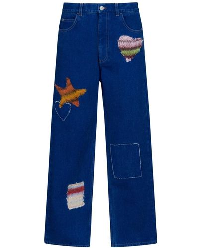 Marni Jeans in bio-baumwolldenim con finitura rivestita - Blu