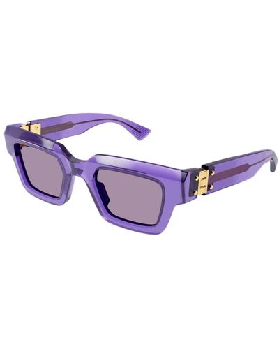 Bottega Veneta Violette quadratische sonnenbrille mit uv-schutz - Lila