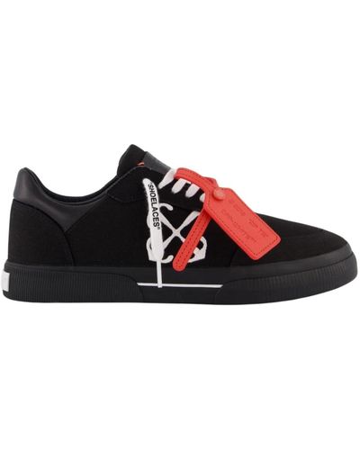 Off-White c/o Virgil Abloh Niedrige vulkanisierte leinwand sneakers schwarz