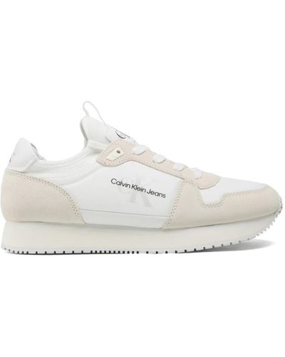 Calvin Klein Sneakers in pelle bianca - baskets runner - Bianco