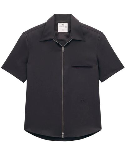 Courreges Short Sleeve Shirts - Black