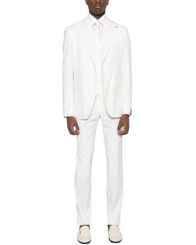 Tagliatore Single Breasted Suits - White