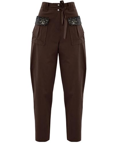 Kocca Trousers > tapered trousers - Marron