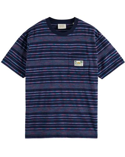 Scotch & Soda T-shirt scotch&ampoda jersey structured stripe - Blu