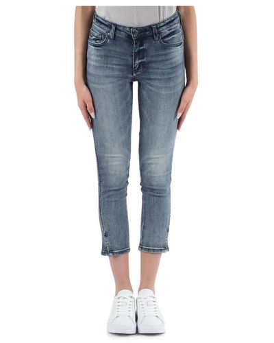 Armani Exchange Skinny slit capri jeans - Azul