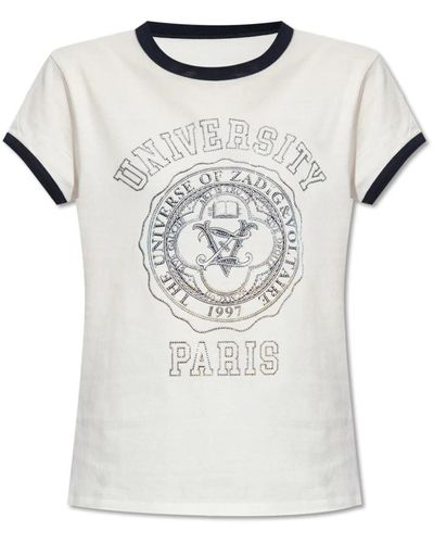 Zadig & Voltaire Walk t-shirt mit kristallen - Weiß