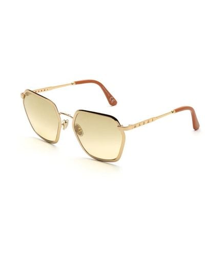 Marni Goldene Metall-Sonnenbrille mit Glamour - Mettallic