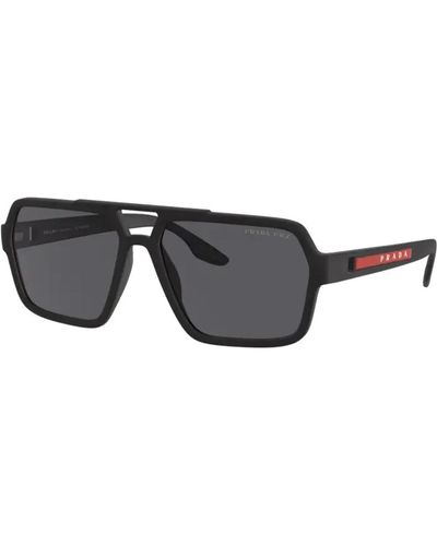 Prada Sportliche rechteckige sonnenbrille - Schwarz